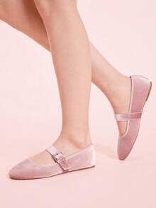 CUCCOO DOLLMOD Women's Buckle Design Casual Fashionable Flat Shoes Spring Shoes - Pink - View 3