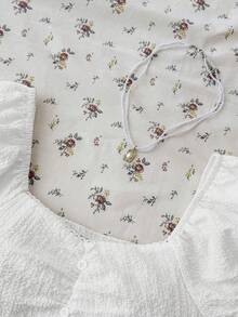 Tween Girls Fitted Casual Minimalist Comfortable Plaid Backless Blouse