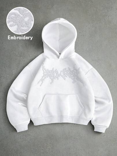 PAVTROS 男士街头风热销INS风布鲁克林刺绣连帽衫，适合户外音乐节、夜店、酒吧等场合，也可作为男友/老公礼物或周年纪念礼物，黑色