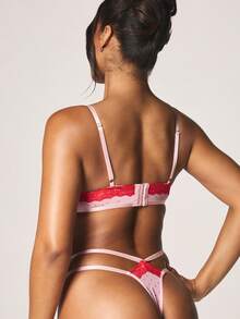 MISSGUIDED Heart Print Three Piece Lingerie Set With Bralette Garter Belt And Thong Intimate Valentine - Multicolor - View 8