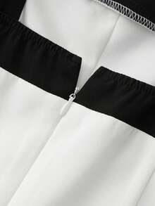 GlowEve 法式黑白撞色连体裤，收腰设计，优雅大方，适合日常出行、约会、度假、春夏穿着。 - 白色 - 查看 7