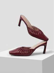 Mnmlis Women's Fashion Versatile Elegant Pointed Toe Pumps For Christmas - Red - View 8