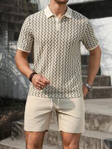 VENTUSAIL Bộ áo polo nam tay ngắn phối màu tương phản, chất liệu vải dệt họa tiết, thích hợp cho các buổi đi chơi, tụ họp và kỳ nghỉ. Bộ quần short nam móc len, bộ đồ đi biển nam, bộ quần short nam thường ngày, bộ quần short nam mùa hè, trang phục nghỉ mát nam, thích hợp cho thời trang thường ngày, các chuyến đi cuối tuần, hoạt động ngoài trời, du lịch, môi trường làm việc thoải mái hoặc các dịp bán trang trọng, quà tặng cho bạn trai/chồng, quà kỷ niệm/sinh nhật, tiệc tùng, kỳ nghỉ hè, lễ hội, năm mới, đám cưới, ngày Valentine. - Màu Khaki - Xem 3