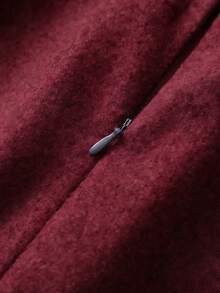SHEIN Franclia 女士纯色腰带优雅时尚短裤 - 酒紅色 - 查看 4