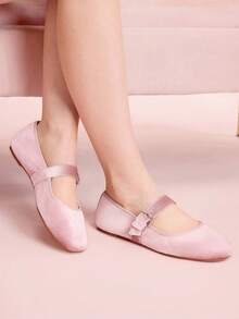 CUCCOO DOLLMOD Women's Buckle Design Casual Fashionable Flat Shoes Spring Shoes - Pink - View 2