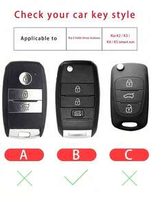Funda para llavero con decoración del logo del coche, adecuada para Kia K3, K5, K2, KX3, K4, KX5, Carnival, Sorento, Carens Accesorios de carcasa de llave - A - Ver 8