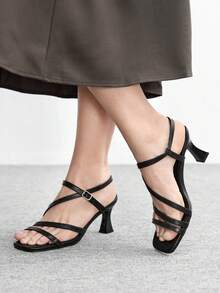 CUCCOO BIZCHIC Ladies Are Fashionable, Sexy, Elegant And Beautiful, Simple And Generous, Casual Commuting, High-Heeled Sandals. Summer Shoes - Black - View 3