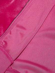 SHEIN ICON Women's Fashion Color Block Zip-Up Sweatshirt - Pink - View 8