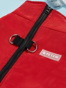 PETSIN 红色防水加厚保暖宠物背心外套，带牵引绳连接件 - 彩色 - 查看 6