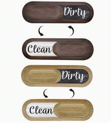Biển báo "Sạch/Bẩn" nam châm gắn máy rửa chén, phụ kiện biển báo "Sạch/Bẩn" cho máy rửa chén, nam châm mềm siêu mạnh, không gây trầy xước, kèm keo dán tùy chọn, dễ đọc và dễ trượt. - Nhiều màu - Xem 2
