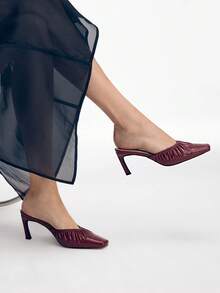 Mnmlis Women's Fashion Versatile Elegant Pointed Toe Pumps For Christmas - Red - View 2