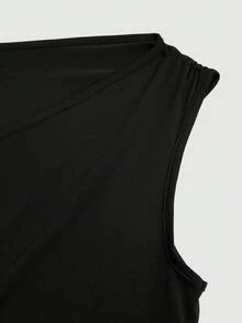 Sweetra 2pcs Women Asymmetric Fitted Casual Tank Top Set, Fashionable & Versatile, Spring/Summer - Multicolor - View 7