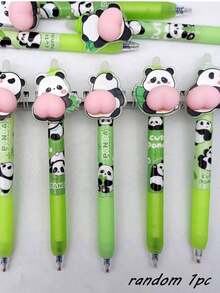1PC/3Pcs Random Cute Panda Stress Relief Squeeze Toy Ballpoint Pen, Adorable High-Quality Student Signature Pen - Multicolor - View 2