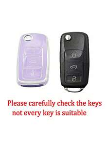 Luxury Purple Diamond Teddy Bear Keychain + Car Violet Anti-Drop Key Cover, Suitable For Vw/Passat/Teana/Sagitar/Superb/Douqi Yakkie/C-Trek/Xinrui Special Use - A - View 7