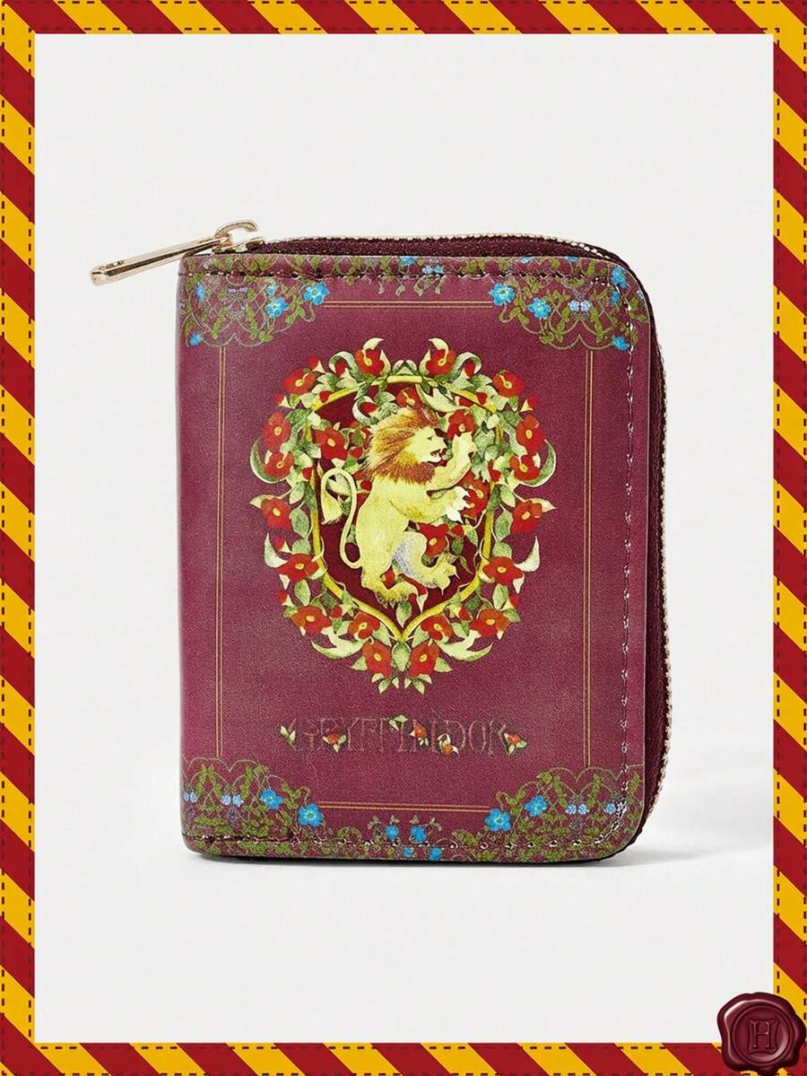 HARRY POTTER X SHEIN Ví đựng tiền xu kiểu dáng tối giản, họa tiết vòng lá và rắn, có khóa kéo, thích hợp cho nữ. - Nhiều màu 2 - Xem 1