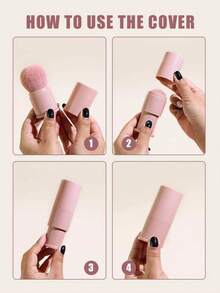 1pc Makeup Brush Loose Brush Telescopic Brush Facial Makeup Tool,Foundation Brush,Concealer Brush,Blush Brush,Contour Brush,Blush Brush,Bronzer Brush,Powder Brush,Foundation Brush,Blush Brush - Pink - View 3