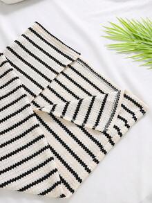 Casual Striped Sleeveless Midi Dress For Teen GirlSummer Outfit - Black and White - View 7