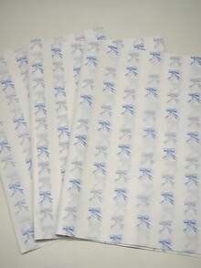 10/15/30/50/100张装 薄款防水蓝粉色蝴蝶结图案 优雅礼品包装 花束装饰纸巾 适用于生日、情人节、母亲节、圣诞节礼物包装、服装包装、易碎物品保护、派对装饰、四季节日庆典 - 藍色 - 查看 4