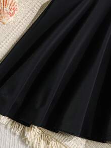 Emery Rose Kids Emery Rose Kids 3件套女童镂空腰短袖翻领泳衣、泳装和泳帽套装 - 黑色 - 查看 7