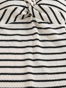 Casual Striped Sleeveless Midi Dress For Teen GirlSummer Outfit - Black and White - View 6