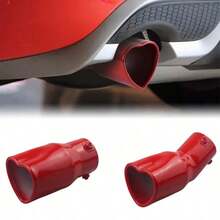Car Modification Exhaust Throat Single Outlet Heart-Shaped Stainless Steel Exhaust Tip Muffler Tail Pipe Car Exterior Accessory - A - View 4