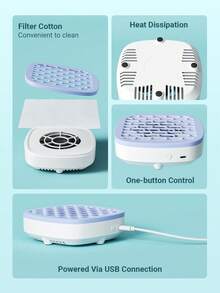 Teckwe 指甲掸子收集器，指甲灰尘风扇，美甲清洁器，轻便，强力除尘器，家用和沙龙用美甲吸尘器，低噪音 - 彩色 - 查看 5