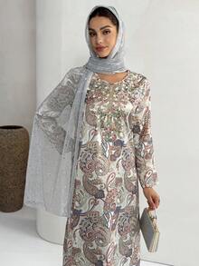 Yasmyna Women's Paisley Print Arabic Style Dress - Multicolor - View 1