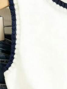 Resyla Oversized Sleeveless Knit Sweater Vest - White - View 3