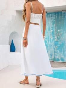 Vivid Eden Women's Starfish Print Single-Breasted Casual Fashion Skirt - Multicolor - View 2