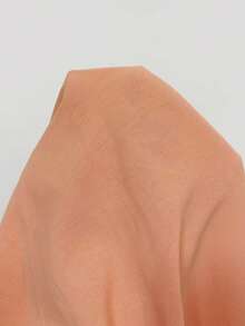 EMERY ROSE 女士休闲日常通勤纯色V领蝙蝠袖宽松衬衫，夏季 - 橘色 - 查看 7