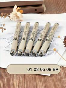 3/5/7/9 Pieces Fine Line Pen Set 12 Pcs Black Ink Archival Micron Pens Various Nib Sizes For Writing Drawing Sketching Journaling Bullet Diary Office School Art Supplies Study Stationery Gift - Multicolor - View 1