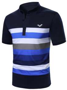 Manfinity Mode Áo Polo cổ Henley trơn màu, kiểu dáng thời trang, thiết yếu dành cho nam giới. - Nhiều màu - Xem 3