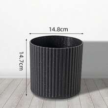 1Pc Minimalist Striped Trash Can, Available In White, Black And Beige. Suitable For Bedrooms, Living Rooms And Bathrooms As A Paper Bin Or Garbage Storage Container. Ideal For Homes And Offices. - Multicolor - View 6