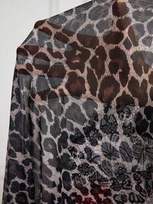 SHEIN CURVE+ Ensemble de 2 pièces pour femmes grandes tailles, Cardigan casual et robe, Robe à patchwork en dentelle et cardigan en dentelle, Jour de la Saint-Valentin - Multicolore - Voir 10