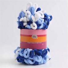 1 Roll Of Finger Loop Fluff Yarn 100g DIY Woven Blanket Cushion Scarf Donut Yarn - Star blue - View 14