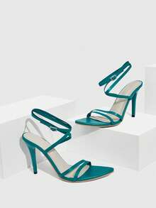 CUCCOO SZL Sandalias de tacón para mujer - Verde - Ver 2