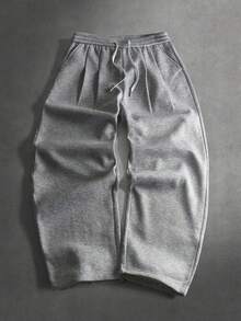 STYNVO 男士休闲纯色抽绳腰运动裤 男士长裤 灰色 男士宽松运动裤 男士慢跑裤 - 灰色 - 查看 1