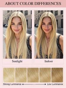 Tóc giả ren đơn 4.5x3 làm từ tóc thật dành cho nữ, tóc giả màu vàng nhạt dành cho tóc mỏng bị rụng, tăng độ phồng và che tóc bạc - S12 - Xem 13