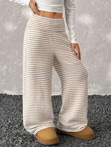 Coolane Kids Tween Girls Fall/Winter,Streetwear Striped Minimalist Low Waist Pants, Casual For Daily Wear,Christmas,New Year ,Thanksgiving