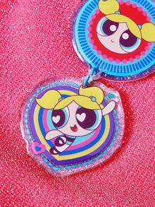 THE POWERPUFF GIRLS X SHEIN 可爱泡泡双面加厚环氧亚克力钥匙扣 环氧树脂亚克力吊坠钥匙扣 - The Powerpuff Girls - 查看 4