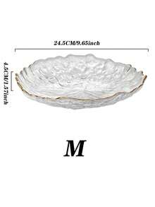 1 pieza Tazón de frutas de vidrio de alta calidad con textura de iceberg en estilo minimalista vintage, plato para aperitivos, decoración del hogar, plato sofisticado para ensaladas y aperitivos para la sala de estar - Multicolor - Ver 2