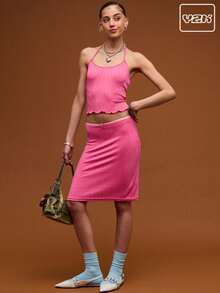 COUREZ Top de cuello halter de punto/Atuendos de verano para mujer Tops de verano para salir Tops casuales/Vintage Y2K