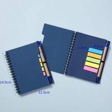 Slanted Colored Card Pen Design Notepad, Comes With A Pen, 100G Paper, Spiral-Bound Sticky Notes, Premium Notebook, Perfect Gift! School Supplies, Back-To-School Essential - Multicolor - View 5