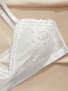 Charlaine 舒适性感蕾丝爱心迷人浪漫女士文胸 - 白色 - 查看 4