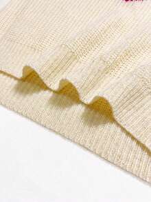 Franclia 柔软圆领撞色爱心提花套头毛衣，女士春秋新款，叠穿针织上衣