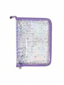 Sticker Storage Organizer Binder A5 Sticker Collecting Book, Sticker Organizer Binder, Reusable Zipper Album With Clear Laser Star Cover And Pocket Pages, Journal Albums Diary School Office Supplies, Perfect For Stickers, Small Accessories - Multicolor - View 9