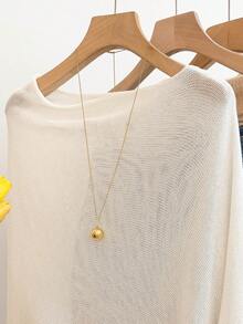 GlowEve Women's Casual Loose Vacation Style Poncho Sweater, Spring/Summer - White - View 3