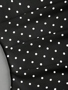 Sweetra 女士斜肩荷叶边性感紧身连衣裙，收腰设计，法式时尚迷你裙 - 黑與白 - 查看 6