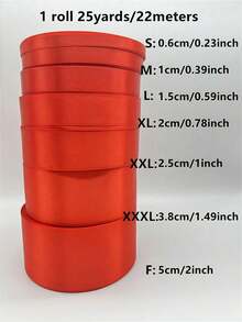1 cuộn ruy băng satin dùng để làm nơ thủ công, trang trí đám cưới, gói quà, đồ thủ công DIY, cắm hoa, đồ dùng tiệc tùng, nhiều màu sắc và độ rộng khác nhau. - Đỏ - Xem 14