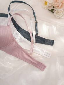 DesireSculpt Set de 3 sujetadores acolchados con aros de unicolor para mujer - Multicolor - Ver 7